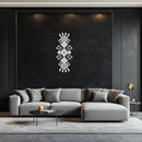 Tribal Ethnic Pattern Metal Wall Art – Abstract Geometric Black Steel Decor for Modern Bohemian Interiors- KAF432
