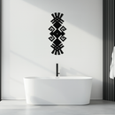 Tribal Ethnic Pattern Metal Wall Art – Abstract Geometric Black Steel Decor for Modern Bohemian Interiors- KAF432