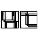 Modern Abstract Rectangles Metal Wall Art – Geometric Minimalist Black Steel Decor, 2 Panel Set for Contemporary Interiors- KAF433