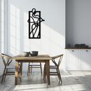 Minimalist Woman Line Art Metal Wall Decor – Abstract Feminine Silhouette Black Steel Artwork for Modern Interiors- KAF437