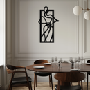 Minimalist Woman Line Art Metal Wall Decor – Abstract Feminine Silhouette Black Steel Artwork for Modern Interiors- KAF437