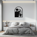 Modern Archway with Bird & Plants Metal Wall Art – Abstract Nature-Inspired Black Steel Decor for Contemporary Interiors- KAF438