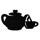 High Tea Teapot & Cup Metal Wall Art – Elegant Black Steel Tea-Time Decor for Kitchen, Café, and Dining Spaces- KAF440