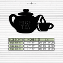 High Tea Teapot & Cup Metal Wall Art – Elegant Black Steel Tea-Time Decor for Kitchen, Café, and Dining Spaces- KAF440