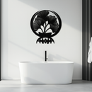 Ginkgo Leaves Abstract Metal Wall Art – Elegant Nature-Inspired Black Steel Decor for Modern Home Interiors- KAF441