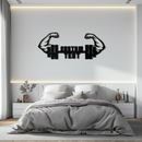 Personalized Fitness Barbell Metal Wall Art – Custom Text Muscular Arms Black Steel Decor for Gym and Workout Spaces- KAF448