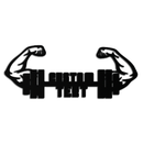 Personalized Fitness Barbell Metal Wall Art – Custom Text Muscular Arms Black Steel Decor for Gym and Workout Spaces- KAF448
