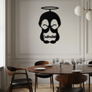Personalized Cute Angel Penguin Metal Wall Art – Custom Text Adorable Black Steel Decor for Kids Rooms and Nurseries- KAF449