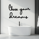Chase Your Dreams Quote Metal Wall Art – Inspirational Word Sign in Black for Home and Office Decor- KAF454