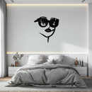 Modern Woman Face with Sunglasses Metal Wall Art – Abstract Reflective Scene Black Steel Decor for Contemporary Interiors- KAF460