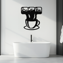 Coffee Elements Chemistry Metal Wall Art – Scientific Coffee Cup Black Steel Decor for Kitchens, Cafés, and Offices- KAF462