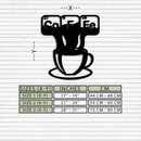 Coffee Elements Chemistry Metal Wall Art – Scientific Coffee Cup Black Steel Decor for Kitchens, Cafés, and Offices- KAF462