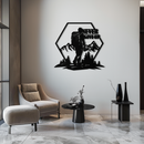 Never Give Up Hiking Metal Wall Art – Motivational Mountain Hiker Black Steel Decor for Adventure Lovers and Outdoor Enthusiasts- KAF463