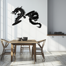 Yin Yang Dragon Duo Metal Wall Art – Eastern-Inspired Black Steel Decor for Modern, Zen and Asian-Themed Interiors- KAF464