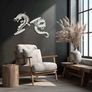Yin Yang Dragon Duo Metal Wall Art – Eastern-Inspired Black Steel Decor for Modern, Zen and Asian-Themed Interiors- KAF464