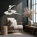 Ballet Dancer with Swan Silhouette Metal Wall Art – Elegant Black Steel Decor for Ballet Studios, Bedrooms, and Living Spaces- KAF466