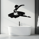 Ballet Dancer with Swan Silhouette Metal Wall Art – Elegant Black Steel Decor for Ballet Studios, Bedrooms, and Living Spaces- KAF466