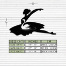 Ballet Dancer with Swan Silhouette Metal Wall Art – Elegant Black Steel Decor for Ballet Studios, Bedrooms, and Living Spaces- KAF466