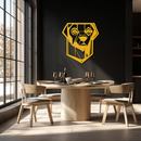 Geometric Dog Metal Wall Art - Modern Steel Animal Silhouette Decor - KAF468