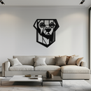Geometric Dog Metal Wall Art - Modern Steel Animal Silhouette Decor - KAF468