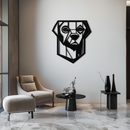 Geometric Dog Metal Wall Art - Modern Steel Animal Silhouette Decor - KAF468