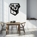 Geometric Dog Metal Wall Art - Modern Steel Animal Silhouette Decor - KAF468