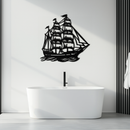 Nordic Viking Ship Metal Wall Art - Norse-Inspired Steel Decor- KAF470