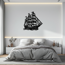 Nordic Viking Ship Metal Wall Art - Norse-Inspired Steel Decor- KAF470