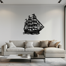 Nordic Viking Ship Metal Wall Art - Norse-Inspired Steel Decor- KAF470