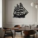 Nordic Viking Ship Metal Wall Art - Norse-Inspired Steel Decor- KAF470