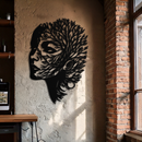 Tree Woman Metal Wall Art - Nature-Inspired Female Silhouette Decor- KAF472
