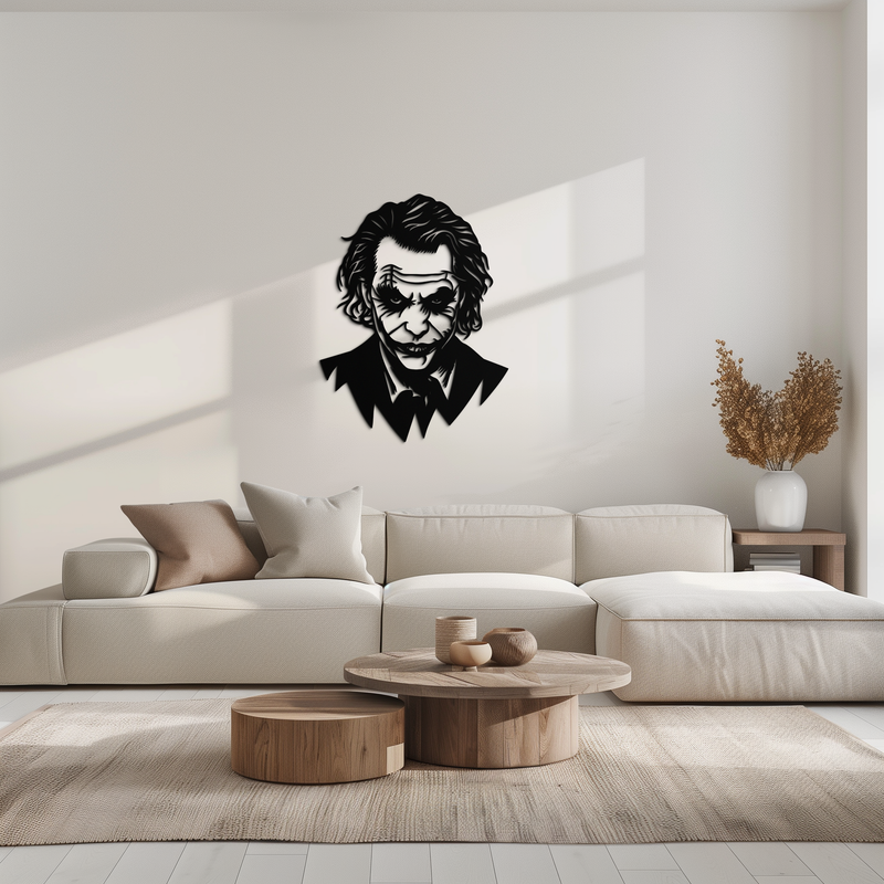 Joker Metal Wall Art - Iconic Villain Steel Silhouette for Bold Interiors- KAF474