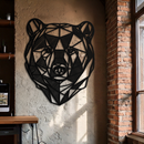 Bear Metal Wall Art - Wild Animal Steel Silhouette for Nature-Inspired Decor- KAF475