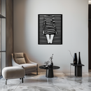 Confident Woman Metal Wall Art - Elegant Female Face Steel Silhouette- KAF476