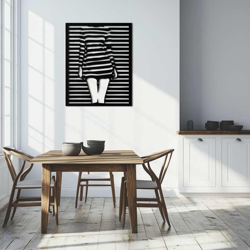 Confident Woman Metal Wall Art - Elegant Female Face Steel Silhouette- KAF476