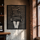 Confident Woman Metal Wall Art - Elegant Female Face Steel Silhouette- KAF476