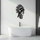 Native American Woman Metal Wall Art - Tribal Female Silhouette Steel Decor- KAF479