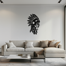 Native American Woman Metal Wall Art - Tribal Female Silhouette Steel Decor- KAF479