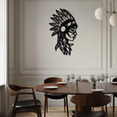 Native American Woman Metal Wall Art - Tribal Female Silhouette Steel Decor- KAF479