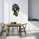 Native American Woman Metal Wall Art - Tribal Female Silhouette Steel Decor- KAF479