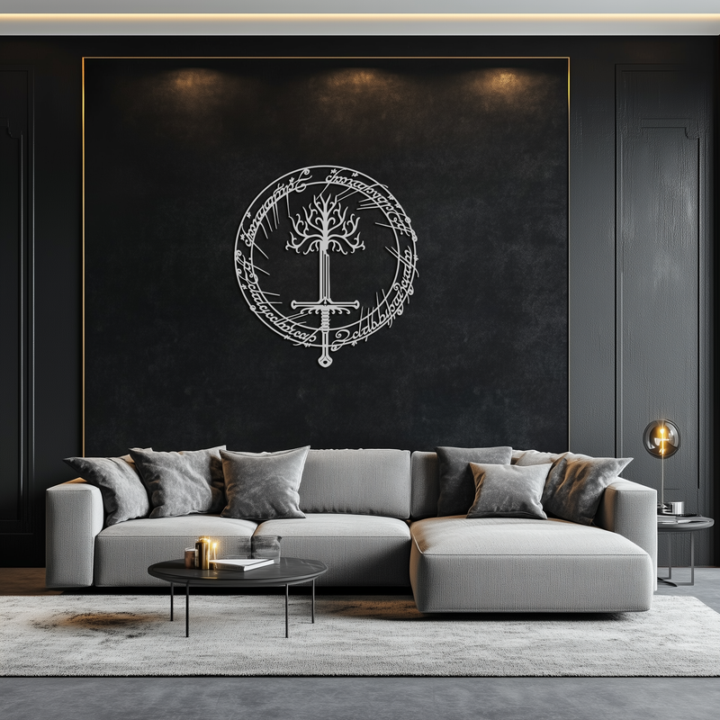 Lord of the Rings Metal Wall Art - Silhouette Fantasy Steel Decor for Home & Office- KAF485