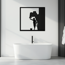 Painter Silhouette Metal Wall Art – Black Steel Artistic Home Decor- KAF489
