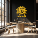 Anime Girl Silhouette Metal Wall Art – Black Steel Artistic Modern Home Decor- KAF490