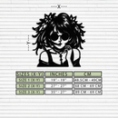 Anime Girl Silhouette Metal Wall Art – Black Steel Artistic Modern Home Decor- KAF490