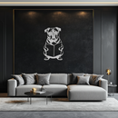 Reading Dog Silhouette Metal Wall Art – Black Steel Whimsical Pet Lover Decor- KAF491