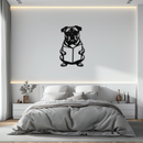 Reading Dog Silhouette Metal Wall Art – Black Steel Whimsical Pet Lover Decor- KAF491