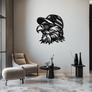 Patriotic Eagle Silhouette Metal Wall Art – Black Steel American Pride Decor- KAF493