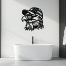 Patriotic Eagle Silhouette Metal Wall Art – Black Steel American Pride Decor- KAF493
