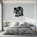 Patriotic Eagle Silhouette Metal Wall Art – Black Steel American Pride Decor- KAF493