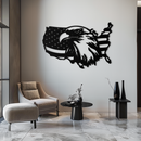 American Flag Eagle Silhouette Metal Wall Art – Patriotic USA Decor for Home & Office- KAF497